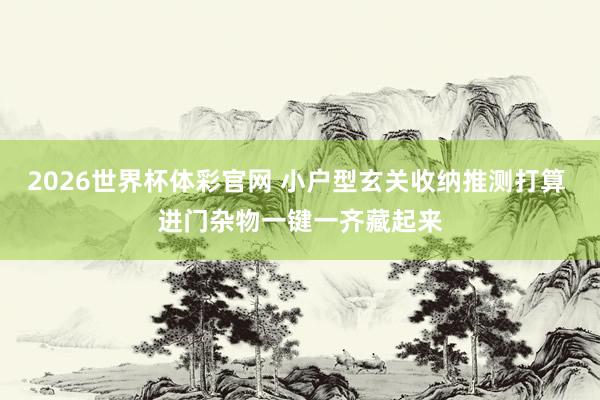 2026世界杯体彩官网 小户型玄关收纳推测打算 进门杂物一键一齐藏起来
