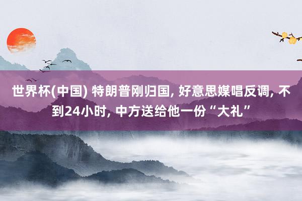 世界杯(中国) 特朗普刚归国， 好意思媒唱反调， 不到24小时， 中方送给他一份“大礼”