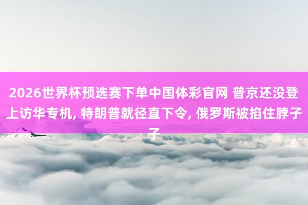 2026世界杯预选赛下单中国体彩官网 普京还没登上访华专机， 特朗普就径直下令， 俄罗斯被掐住脖子