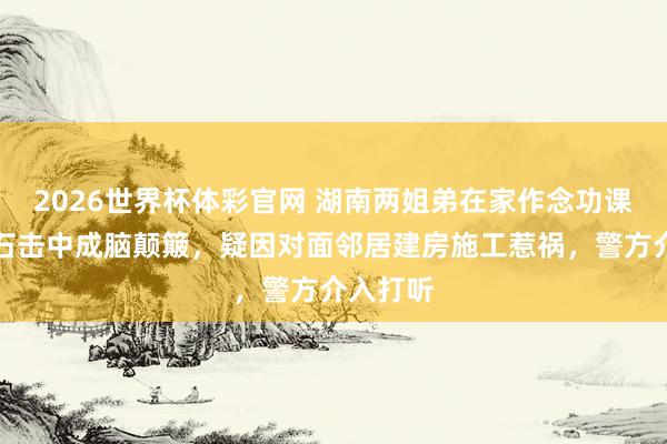 2026世界杯体彩官网 湖南两姐弟在家作念功课，被飞石击中成脑颠簸，疑因对面邻居建房施工惹祸，警方介入打听