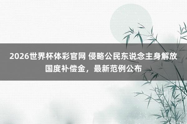 2026世界杯体彩官网 侵略公民东说念主身解放国度补偿金，最新范例公布
