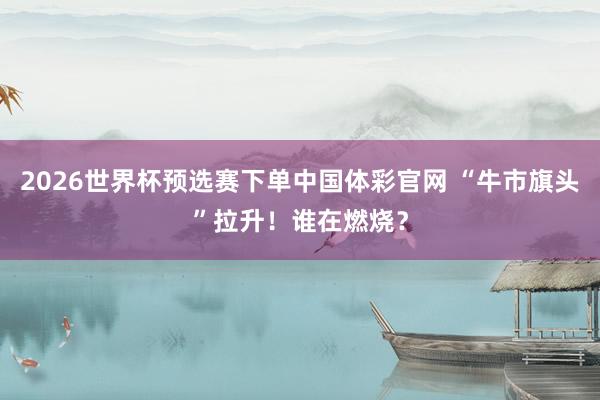 2026世界杯预选赛下单中国体彩官网 “牛市旗头”拉升！谁在燃烧？