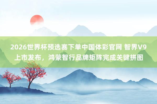 2026世界杯预选赛下单中国体彩官网 智界V9上市发布，鸿蒙智行品牌矩阵完成关键拼图