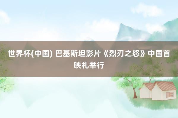 世界杯(中国) 巴基斯坦影片《烈刃之怒》中国首映礼举行