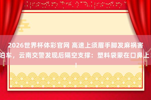 2026世界杯体彩官网 高速上须眉手脚发麻祸害泊车，云南交警发现后隔空支撑：塑料袋蒙在口鼻上！