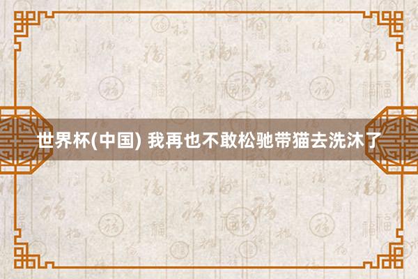 世界杯(中国) 我再也不敢松驰带猫去洗沐了