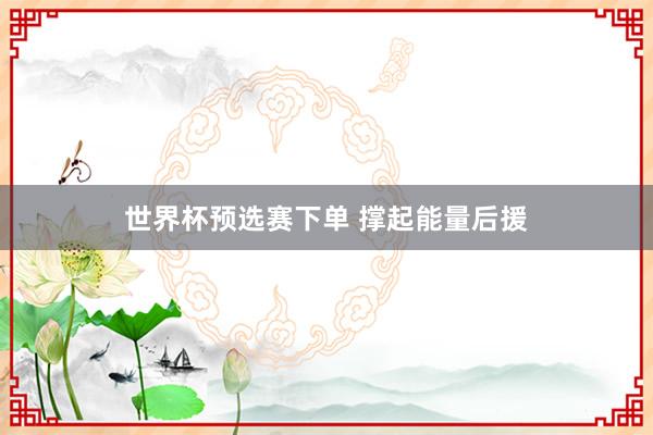 世界杯预选赛下单 撑起能量后援