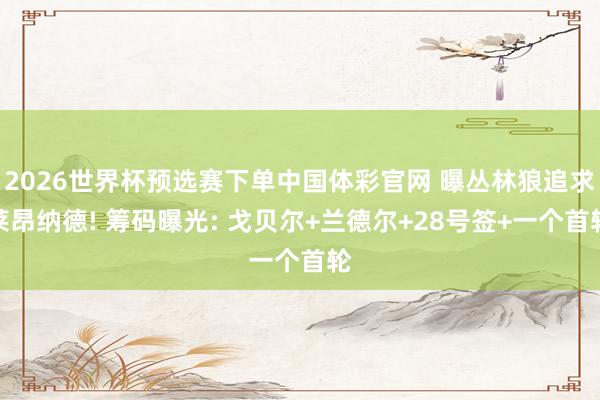 2026世界杯预选赛下单中国体彩官网 曝丛林狼追求莱昂纳德! 筹码曝光: 戈贝尔+兰德尔+28号签+一个首轮