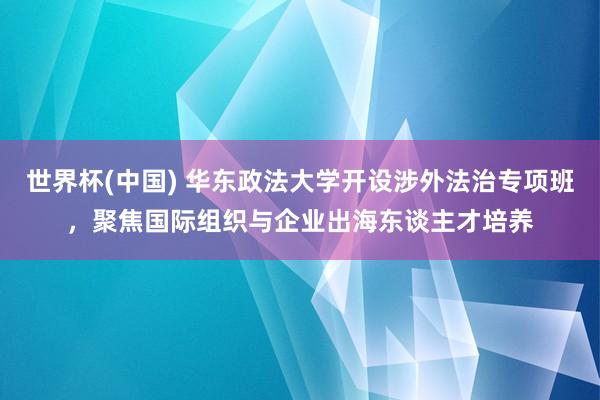 世界杯(中国) 华东政法大学开设涉外法治专项班，聚焦国际组织与企业出海东谈主才培养