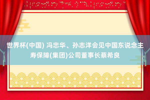 世界杯(中国) 冯忠华、孙志洋会见中国东说念主寿保障(集团)公司董事长蔡希良