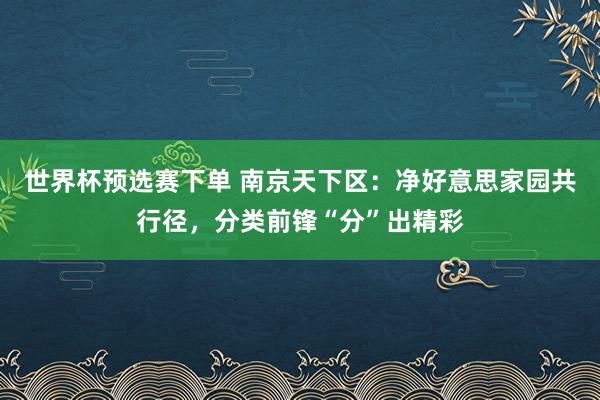 世界杯预选赛下单 南京天下区：净好意思家园共行径，分类前锋“分”出精彩