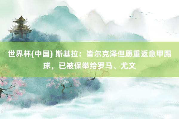 世界杯(中国) 斯基拉:皆尔克泽但愿重返意甲踢球,已被保举给罗马、尤文