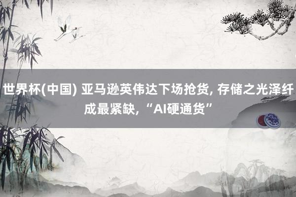世界杯(中国) 亚马逊英伟达下场抢货， 存储之光泽纤成最紧缺， “AI硬通货”