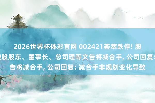 2026世界杯体彩官网 002421荟萃跌停! 股价曾不到一个月翻倍， 控股股东、董事长、总司理等文告将减合手， 公司回复: 减合手非规划变化导致