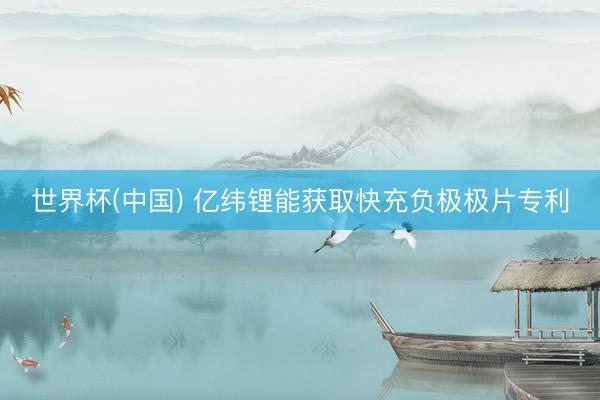 世界杯(中国) 亿纬锂能获取快充负极极片专利