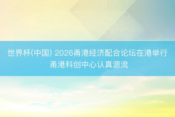 世界杯(中国) 2026甬港经济配合论坛在港举行 甬港科创中心认真源流