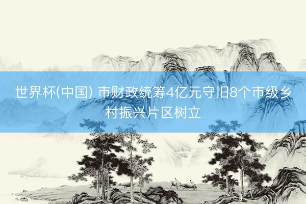 世界杯(中国) 市财政统筹4亿元守旧8个市级乡村振兴片区树立