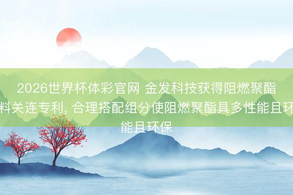 2026世界杯体彩官网 金发科技获得阻燃聚酯材料关连专利， 合理搭配组分使阻燃聚酯具多性能且环保